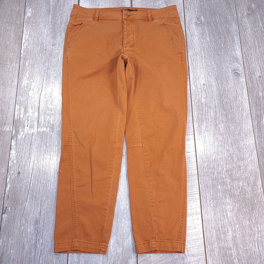 Prana Janessa Pants Women 10 Orange Stretch Outdoor Casual Trousers